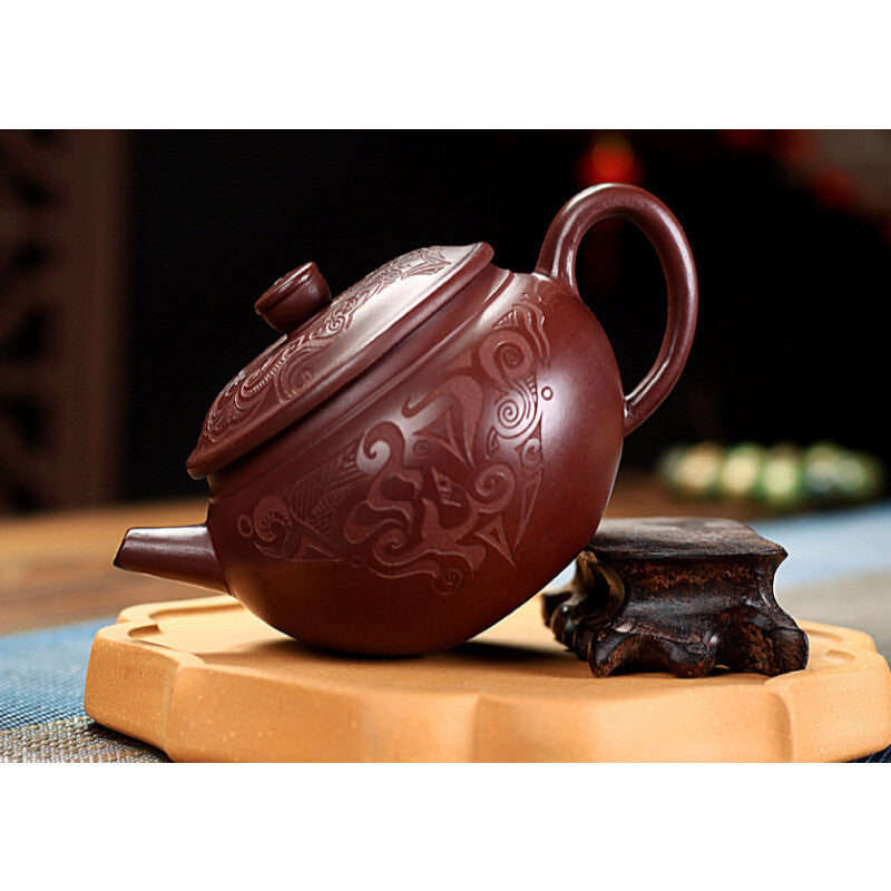 5.2" Chinese Yixing Zisha Pottery Purple Clay 210CC Handmade Kung Fu Teapot 云水禅心