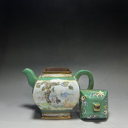 Chinese Yixing Zisha Clay Handmade Exquisite Teapot（四方 底款：陈尚明）