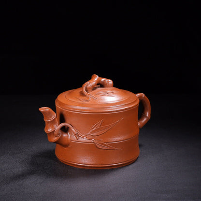 Chinese Yixing Zisha Clay Handmade Exquisite Teapot （竹节 底款：朱可心）