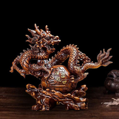 15.5'' Chinese Feng Shui Dragon Statue Figurine Home Office Luck Decor Gift