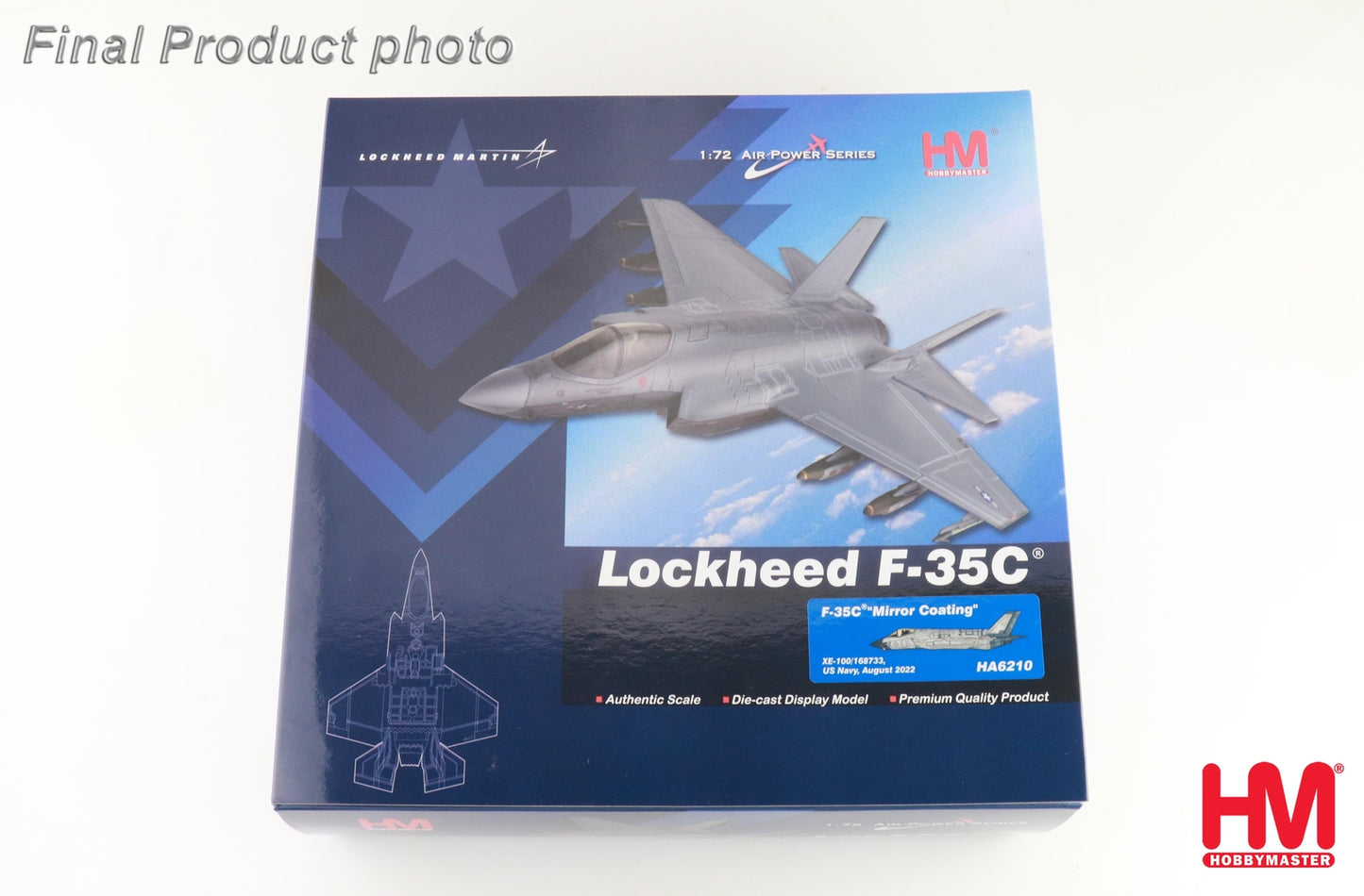 1:72 HM Lockheed F-35C "Mirror Coating' US Navy 2022 Fighter Diecast Plane Model