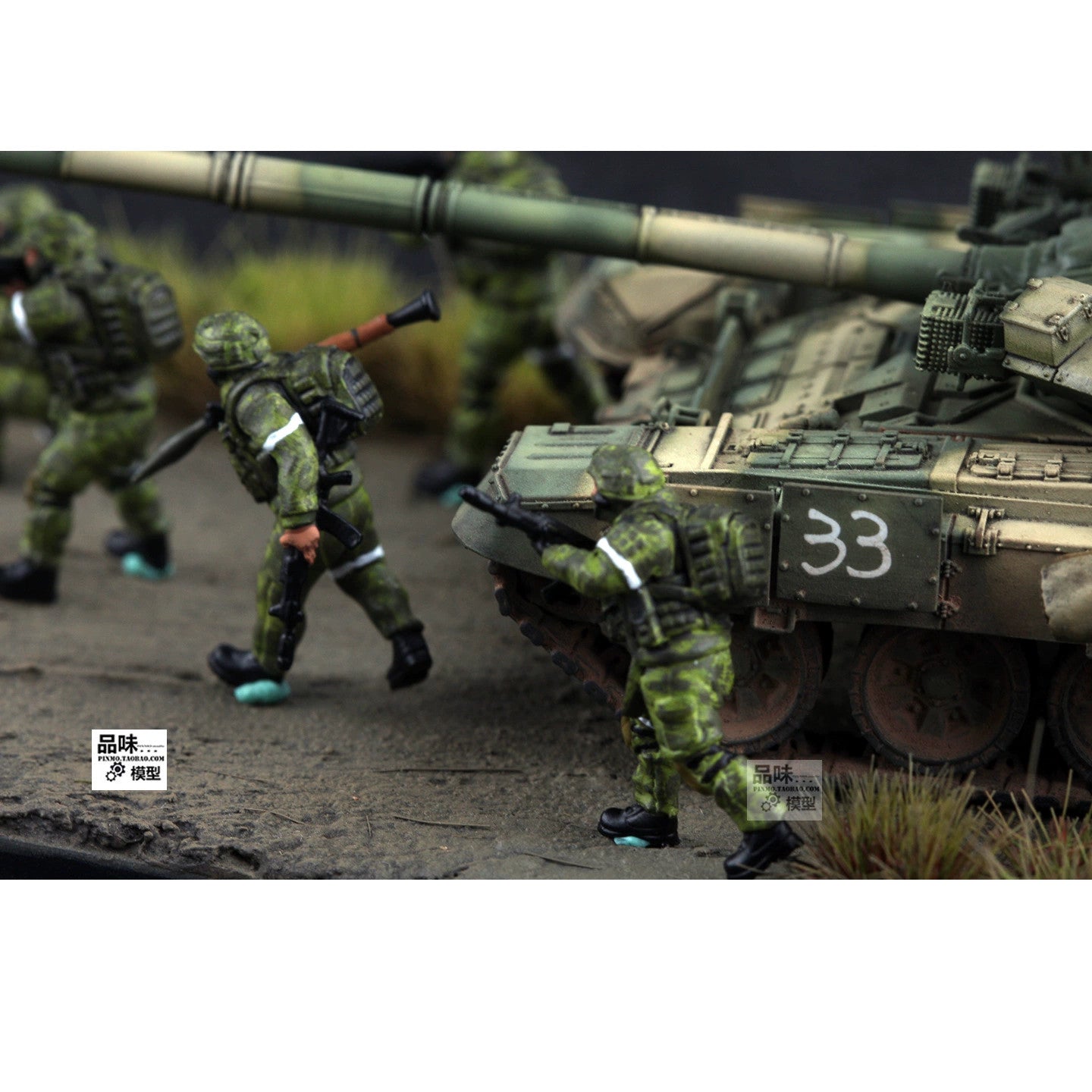 1/72 Homemade Russian Assault Combat Team 7pcs Solider Persons Finished Model