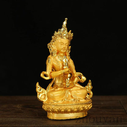 BLESSED TIBETAN BUDDHA GOLD GILT BUDDHISM STATUE / GIFT BOX VAJRASATTVA SEMPA