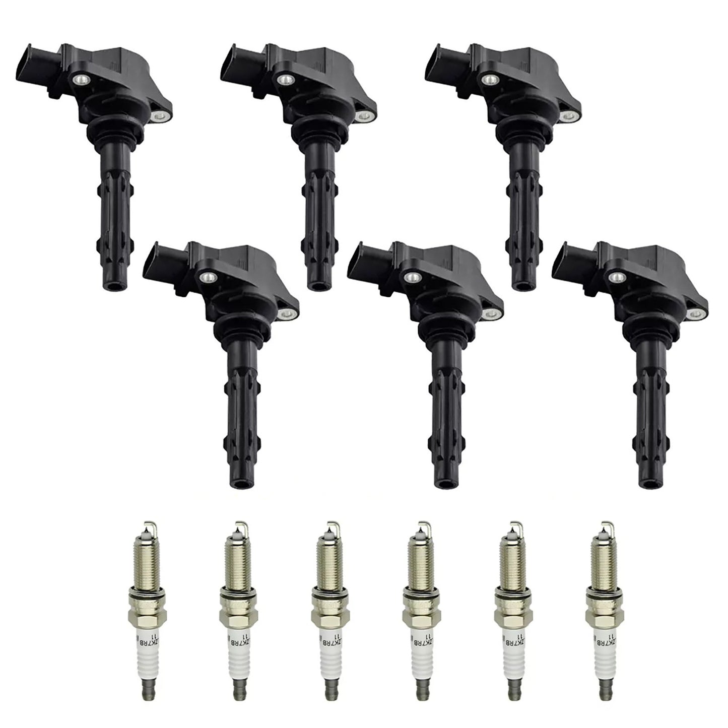 6PCS Ignition Coil & Spark Plug Set For Mercedes-Benz ML350 ML450 ML550