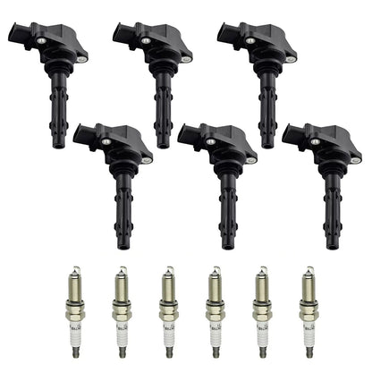 6PCS Ignition Coil & Spark Plug Set For Mercedes-Benz ML350 ML450 ML550