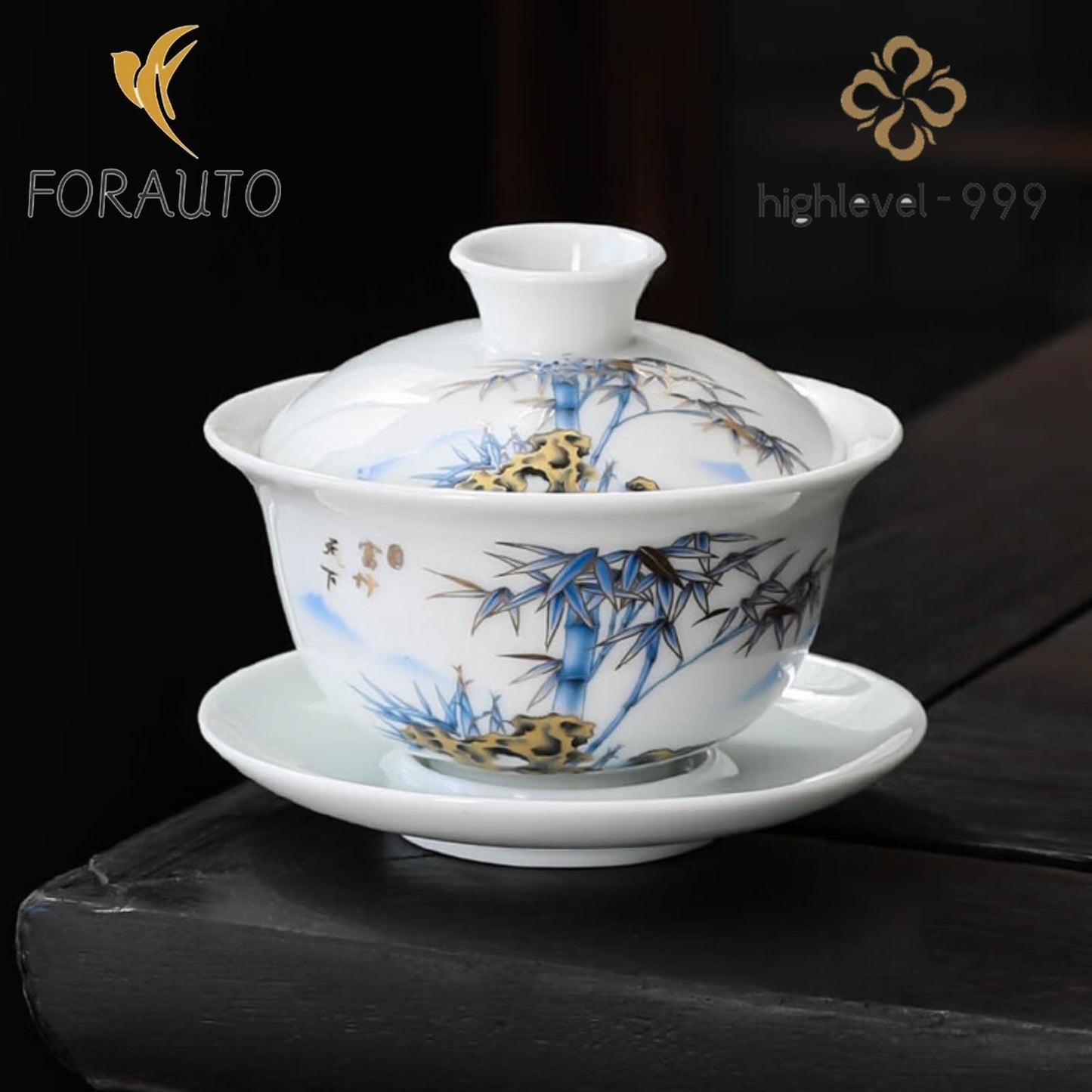 Ceramics Ancient Gaiwan Teacup 150ml 5.1oz White Porcelain Kungfu Tea Set