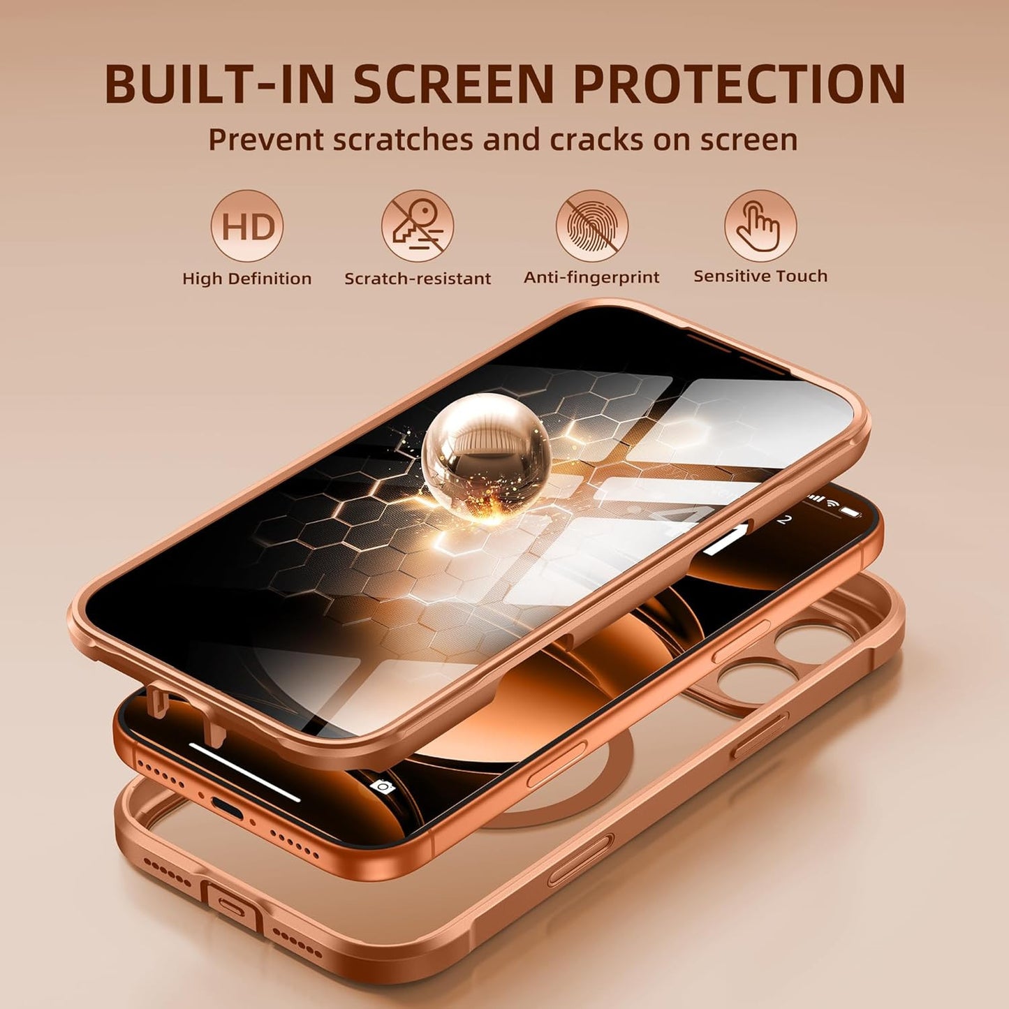 for Iphone 17 Pro Max Case, Compatible with Magsafe, Built-In Privacy Screen Pro