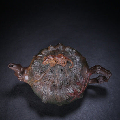 Chinese Yixing Zisha Clay Handmade Exquisite Teapot （灵豹 底款：汪寅仙）