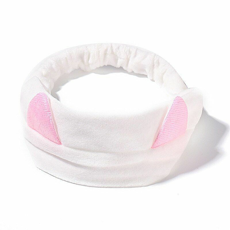 Hairbands Wash Face Women Soft Warm Coral Fleece Bow Animal Ear Hair Accessories