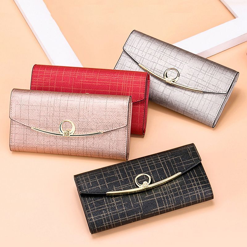 Wallets Genuine Leather Purse Long Elegant Money Bag Card Coin Holder 19*10*4 CM