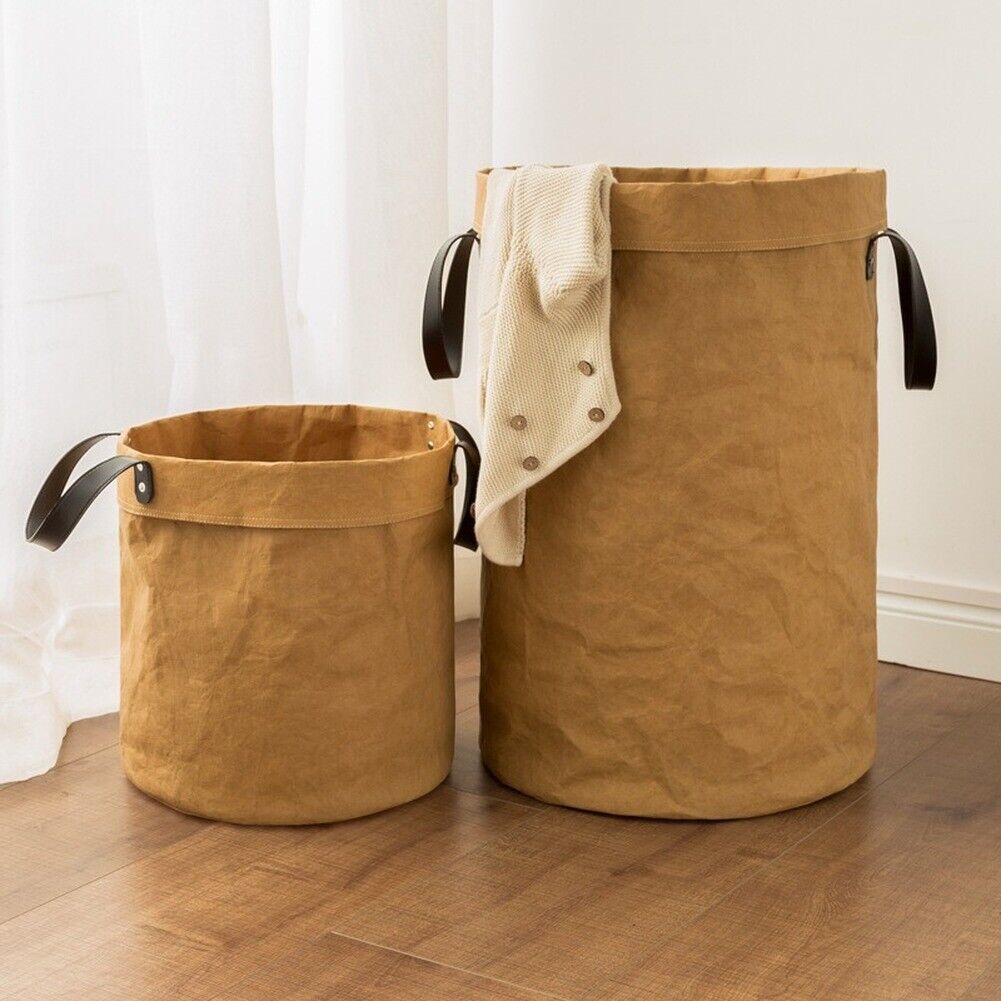 Laundry Basket Bag Foldable Cotton Linen Washing Clothes Hamper Storage Toys