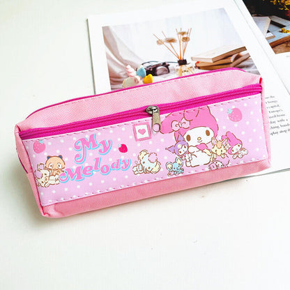 Student Kuromi Pencil Bag Double Grid Zipper Bag Stationery Bag Storage Bag