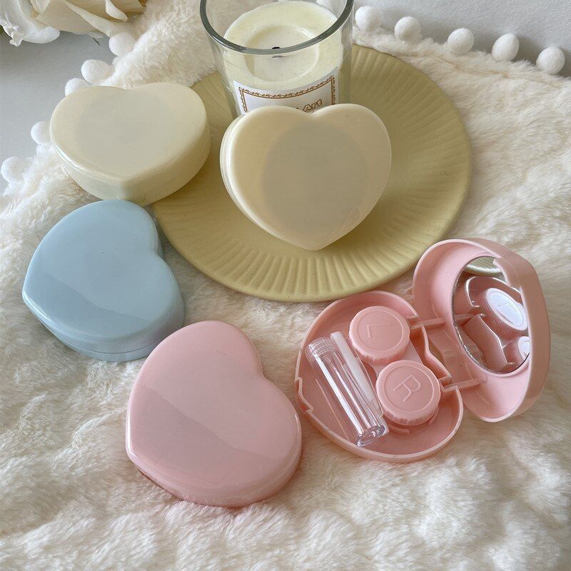 Contact Lens Case Portable Mirror Travel Set Container Box 7.9x6.2x2.4cm Plastic