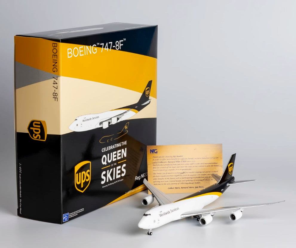 1:400 NG Model UPS BOEING B747-8F Airplane Plane Diecast Airfreighter Model