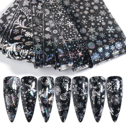 Nail Art 10Pcs Matte Metallic Foils Gold Silver Mirror Starry Paper Gel Stickers