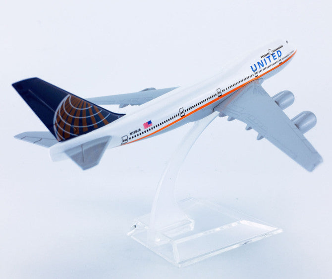 16cm United Boeing 747-400 Passenger Airplane Diecast Plane Metal Aircraft Model