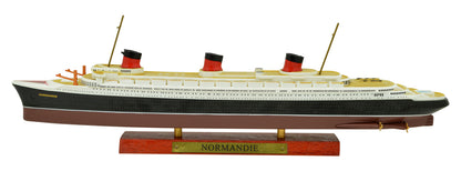 ATLAS 1:1250 Normandie Cruise Ship Model With Solid Wood Base Boat Toy Finished