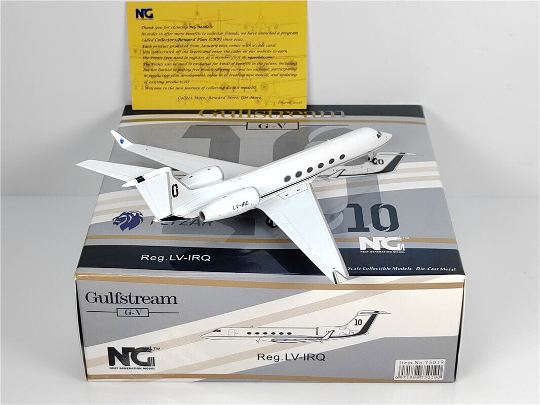 1:200 NG Model FLYZAR Gulfstream G550 G-V Passenger Plane Diecast Aircraft Model