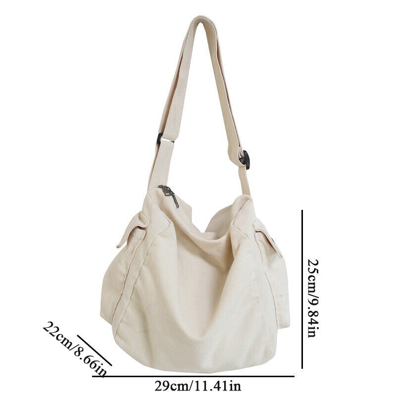 Large Capacity Canvas Shoulder Bag School Messenger Bag Shopper Travel Bag HOT