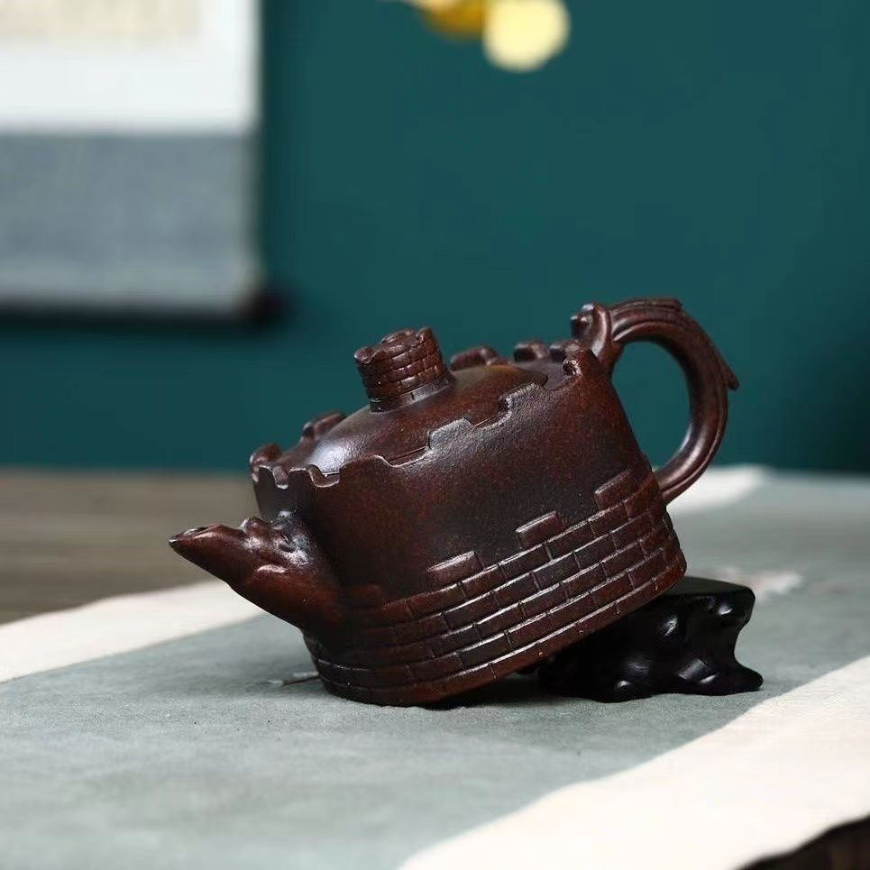 Handmade Teapot The Great Wall Design Original Ore Real Yixing Zisha Purple Clay