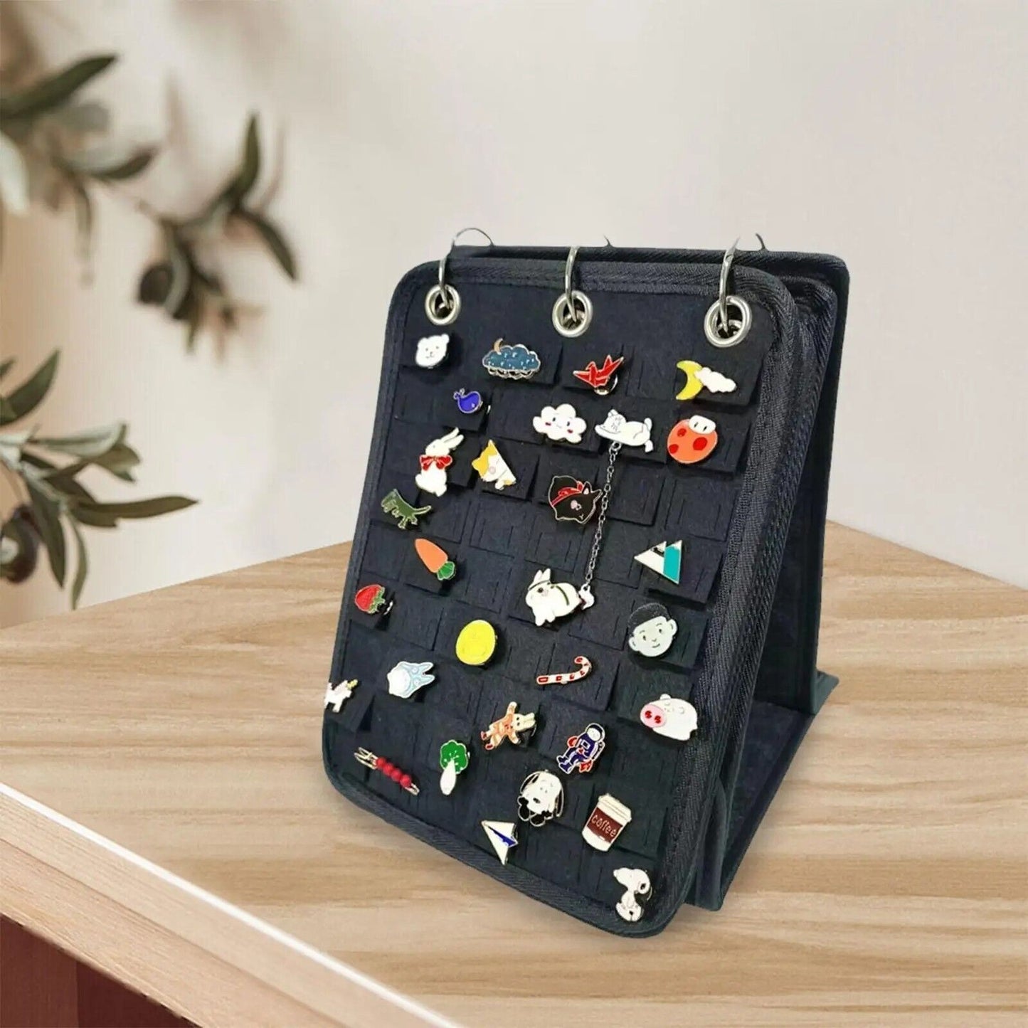 Brooch Pin Organizer 5Pages Felt Cloth Display Holder Collection Board 20x29x5cm