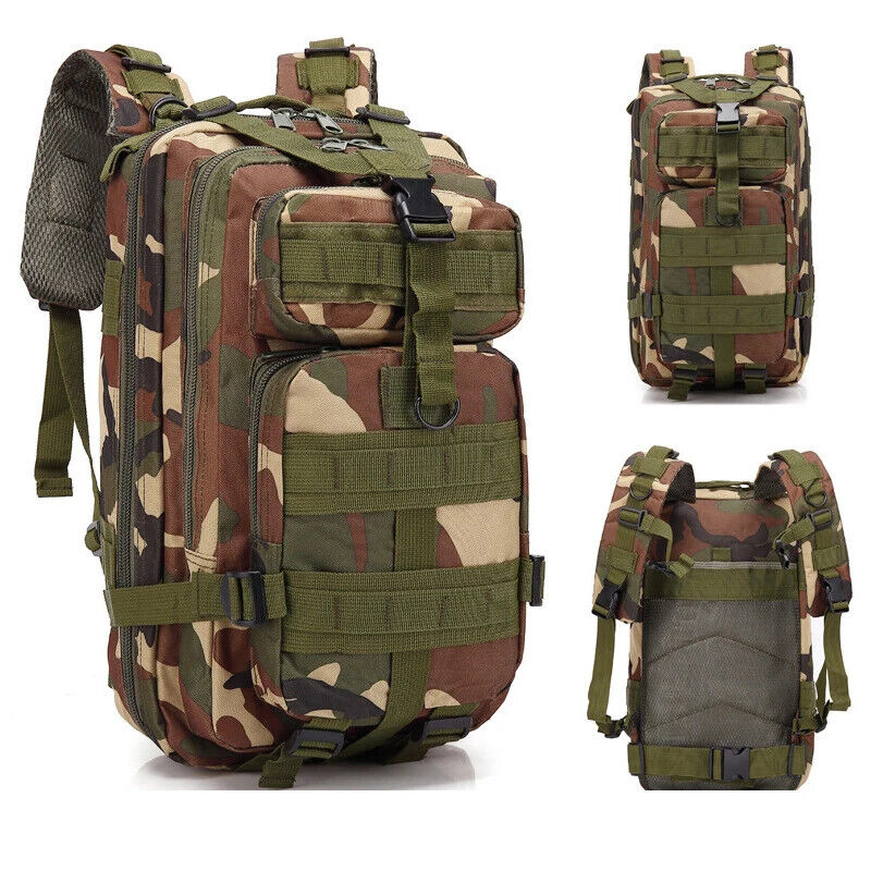 25L Tactical Pack Backpack Army Bag Outdoor Hiking Camping Hunting Rucksack