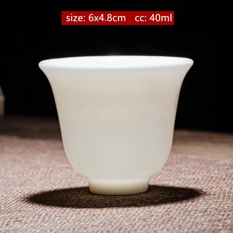 New Chinese Ceramic Tea Cups White Porcelain Tea Set Portable Master Cup Teacup