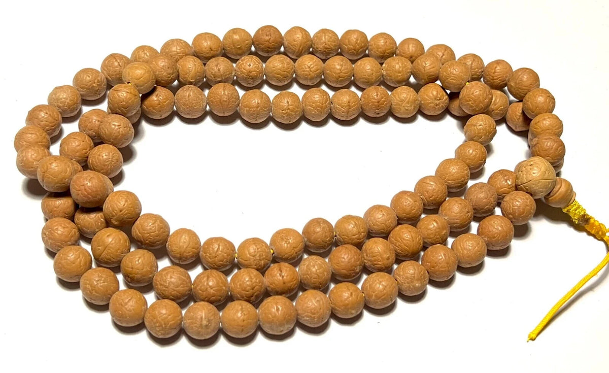 Natural 108 Bodhi Mala Japa Mala Nepal Tibet Buddha Om Yoga Blessing Necklace