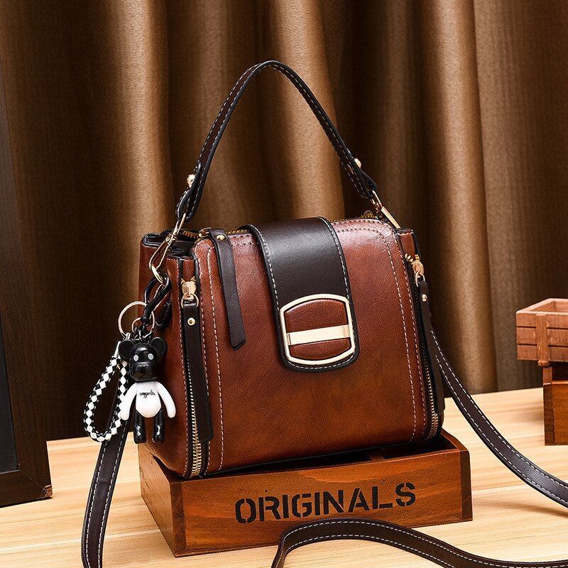 Handbags Women Vintage Leather Shoulder Hand Bag Crossbody Purses Messenger Bag