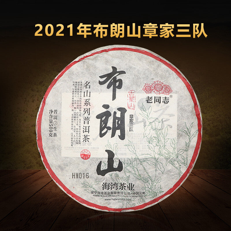 2021 Haiwan Zhang Jia San Dui Puer Raw Tea Bulang Famous Mountain Aged Tree 500g-