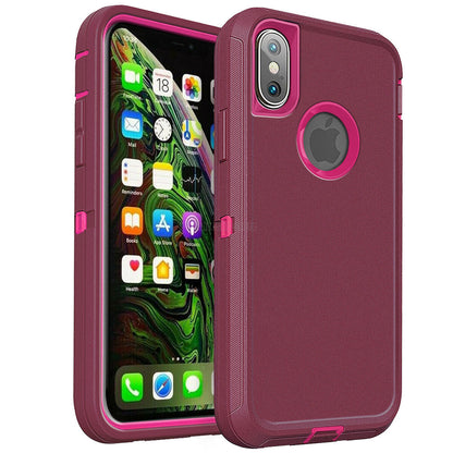For Apple iPhone XR Case Shockproof Hard Cover with Glass Screen Protector