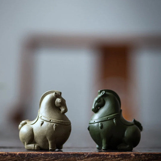 Purple Clay Tea Pets Horse Tea Statue for Home Decor