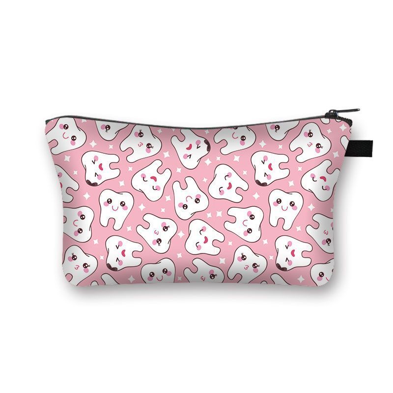 Cartoon Print Cosmetic Case Makeup Bag Organizer Travel Storage Purse 15*13*21CM