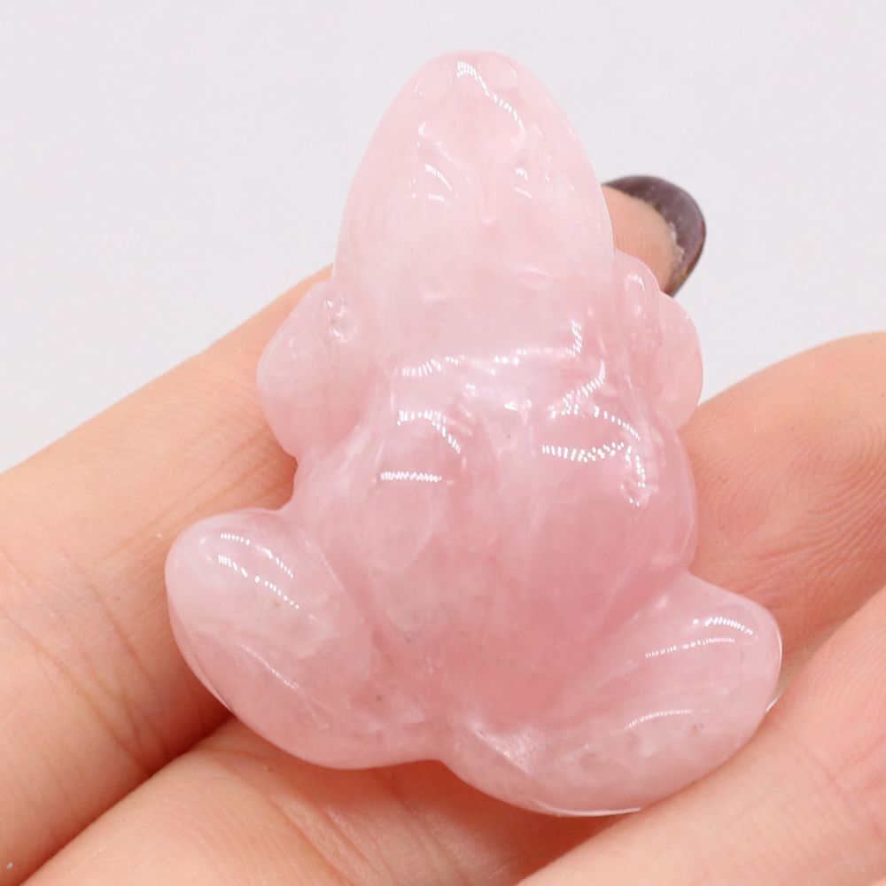 Frog Statue Figurine Natural Stones Hand Carved Ornament Healing Crystal 30x38mm