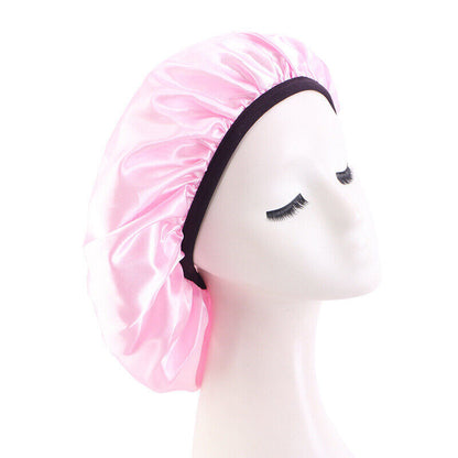 Stretch Thin Brim Round Cap Makeup Cap Satin Nightcap Nursing Hat Solid Color