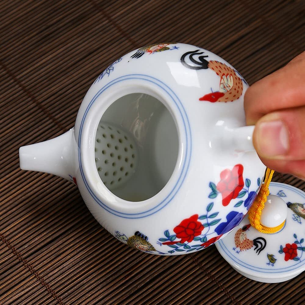 200ml Retro Chicken Pattern Teapot Kung Fu Tea Set Ceramic Creative Tea Kettle