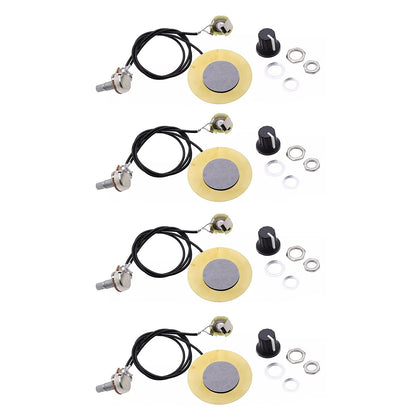 4Pcs 50MM Guitar Violin Piezo Transducer Pickup Open Pickup 6.35MM Output