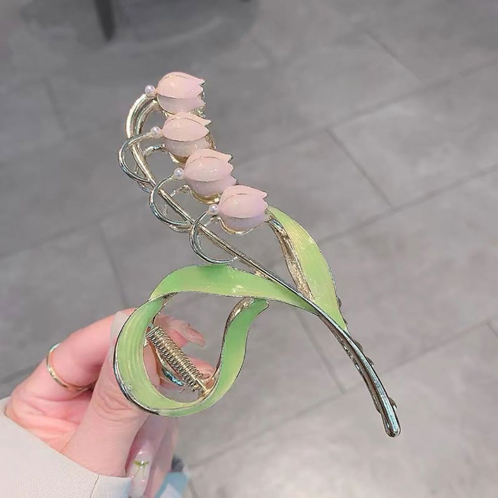 Women Hair Accessories Metal Lily Of The Valley Fashion Claws Hairclips Headwear