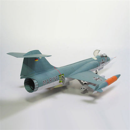 DIY 1/33 Scale US F-104G Star Air Fighter Plane Paper Model Military Puzzle Set