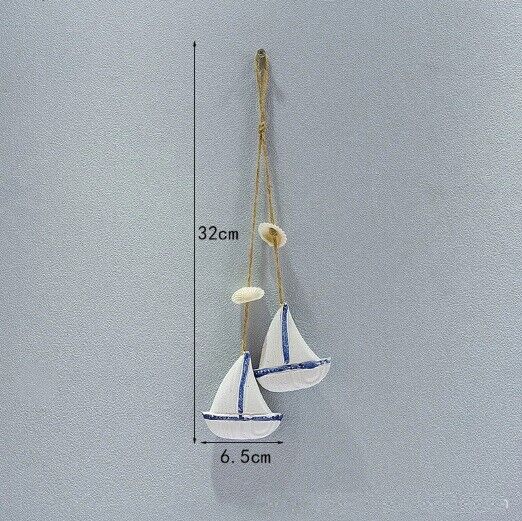 Hanging Decor Wooden Mediterranean Starfish Scallop Fish Pendants Home Ornaments