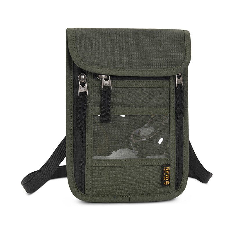 RFID Blocking Passport Holder Travel Card Storage Bag Neck Phone Pouch AntiTheft