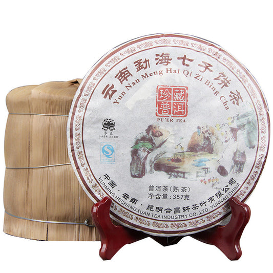 357g Black Tea Aged Puerh Tea Natural Ripe Puer Tea Dull-red Pu-erh Antique Tree