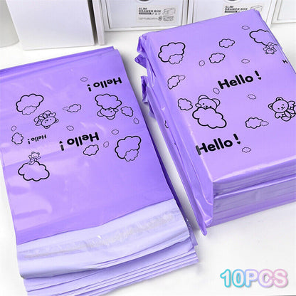 10Pcs Courier Bag Envelope Packaging Bags Pink Waterproof Self Adhesive Seal Bag