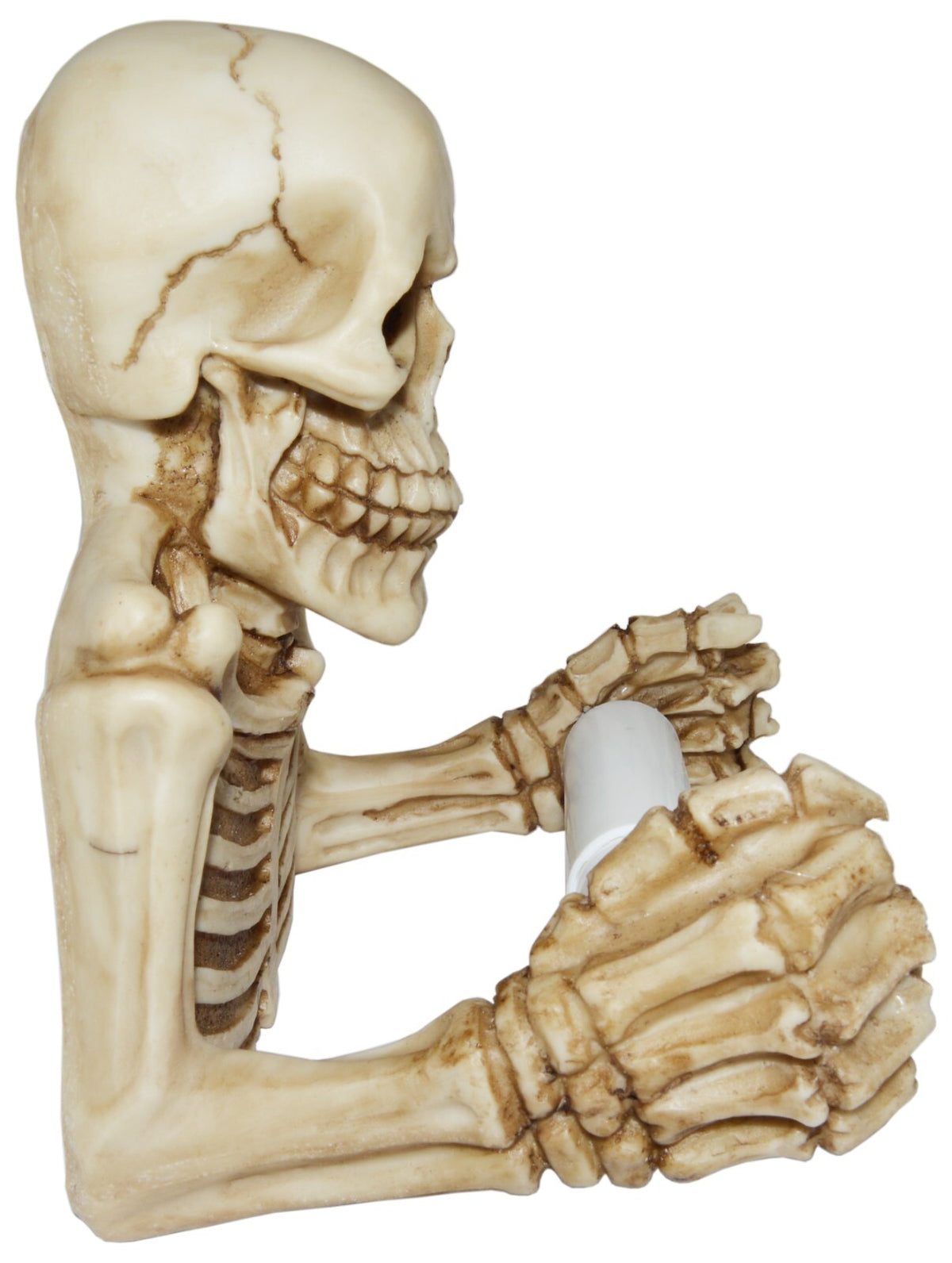 Skeleton Toilet Paper Holder with Keyhole Slot for Wall Mounting, Spooky Skull