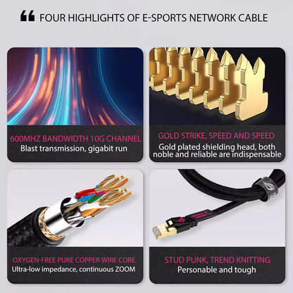 600MHz ASUS ROG Cat7 10GB Transfer Rates Ethernet LAN Network Cable 1.5/3m