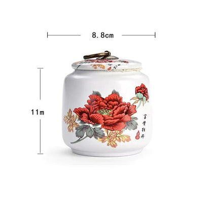 Ceramic Sealed Tea Caddies Spice Jar Candy Dried Fruit Storage Teaware Container