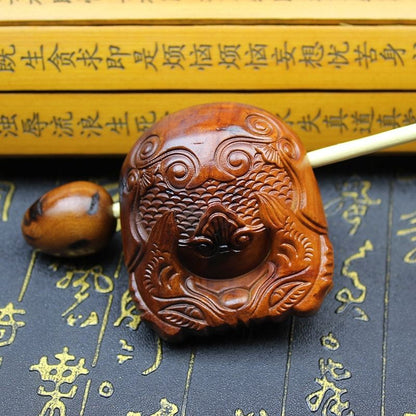 Lightning Jujube Wood Fish 6cm Random Color Carved Meditation Percussion Tool
