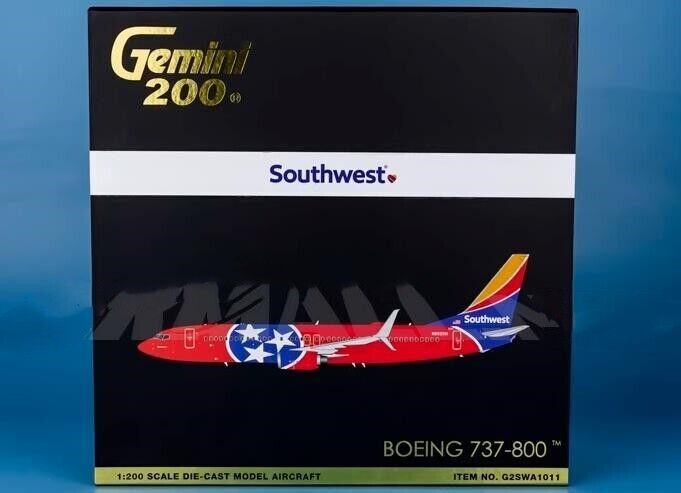 1:200 GeminiJets Southwest BOEING 737-800S Passenger Airplane Diecast Model