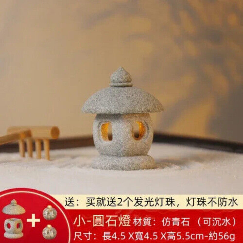Landscape Fish Tank Micro Japanese Stone Lantern Sand Table Mini Decoration