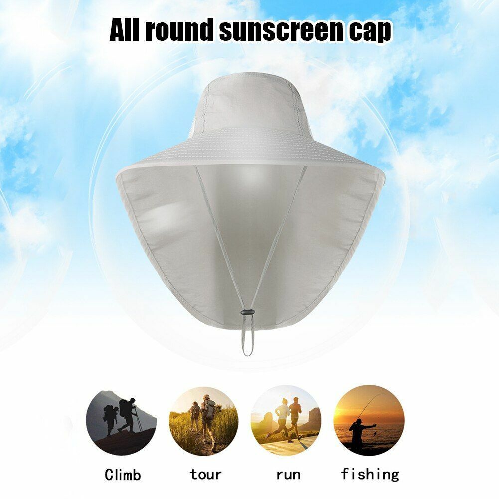Summer Hat Sun Protection Cap Outdoor Fishing Hiking Anti UV 40*40*30 CM Nylon